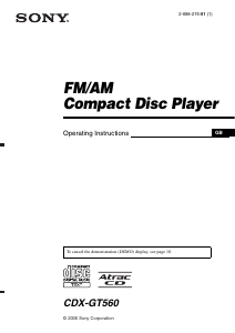 Handleiding Sony CDX-GT560UE Autoradio