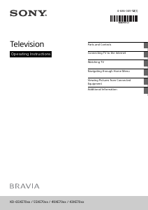 Manual Sony Bravia KD-49XE7003 LCD Television