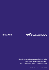 Manuale Sony NWZ-E464 Lettore Mp3