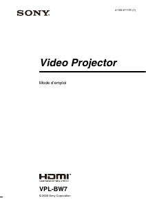 Mode d’emploi Sony VPL-BW7 Projecteur