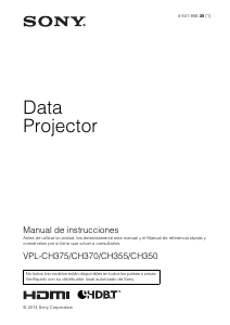 Manual de uso Sony VPL-CH370 Proyector