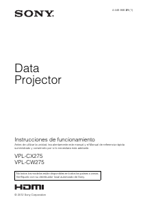 Manual de uso Sony VPL-CX275 Proyector