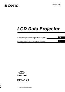 Manuale Sony VPL-CX3 Proiettore