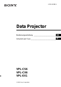 Bedienungsanleitung Sony VPL-CX6 Projektor