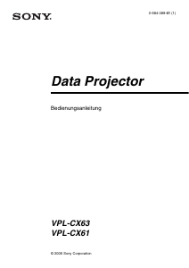 Bedienungsanleitung Sony VPL-CX63 Projektor