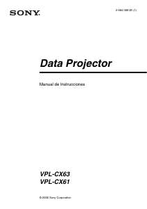 Manual de uso Sony VPL-CX63 Proyector