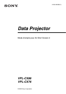 Mode d’emploi Sony VPL-CX76 Projecteur