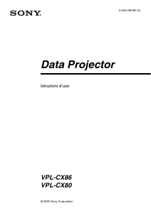 Manuale Sony VPL-CX80 Proiettore