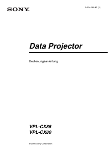 Bedienungsanleitung Sony VPL-CX80 Projektor