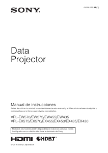 Manual de uso Sony VPL-EW435 Proyector