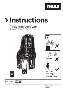 Руководство Thule RideAlong Lite Велосипедное сиденье