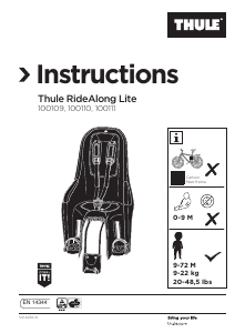 Návod Thule RideAlong Lite Sedačka na bicykel