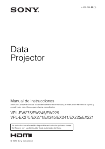 Manual de uso Sony VPL-EX245 Proyector