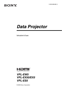 Manuale Sony VPL-EX50 Proiettore