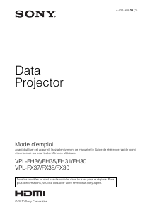 Mode d’emploi Sony VPL-FH30 Projecteur