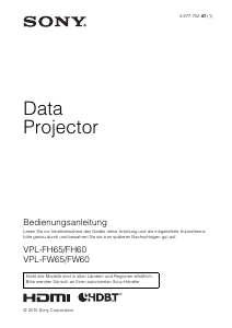 Bedienungsanleitung Sony VPL-FH65 Projektor