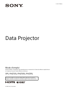 Mode d’emploi Sony VPL-FHZ131L Projecteur