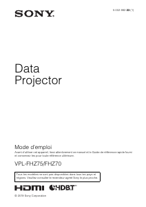 Mode d’emploi Sony VPL-FHZ70 Projecteur