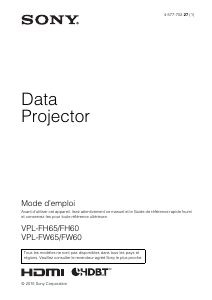 Mode d’emploi Sony VPL-FW65 Projecteur