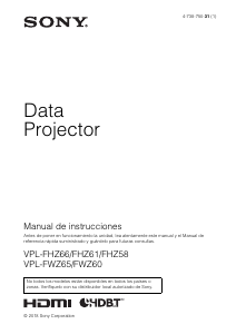 Manual de uso Sony VPL-FWZ60 Proyector