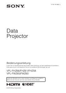 Bedienungsanleitung Sony VPL-FWZ65 Projektor