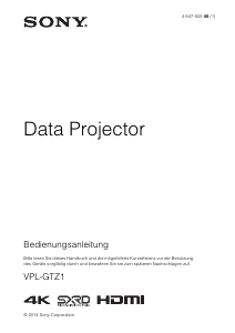 Bedienungsanleitung Sony VPL-GTZ1 Projektor