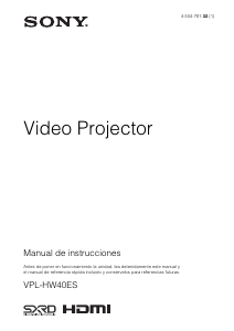 Manual de uso Sony VPL-HW40ES Proyector