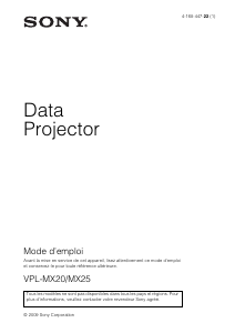 Mode d’emploi Sony VPL-MX25 Projecteur