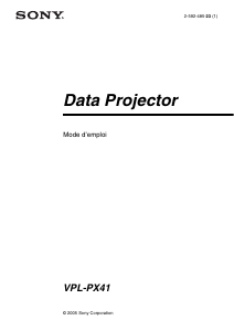 Mode d’emploi Sony VPL-PX41 Projecteur