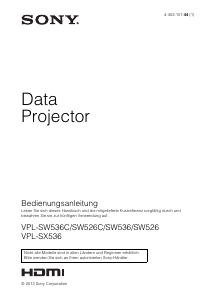 Bedienungsanleitung Sony VPL-SW536 Projektor