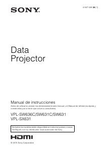 Manual de uso Sony VPL-SW631C Proyector