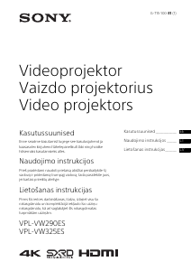 Rokasgrāmata Sony VPL-VW290ES Projektors