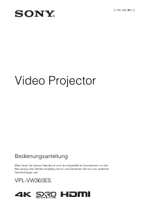 Bedienungsanleitung Sony VPL-VW360ES Projektor