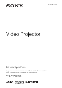Manuale Sony VPL-VW360ES Proiettore
