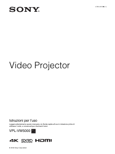 Manuale Sony VPL-VW5000ES Proiettore
