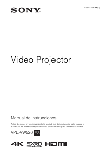 Manual de uso Sony VPL-VW520 Proyector