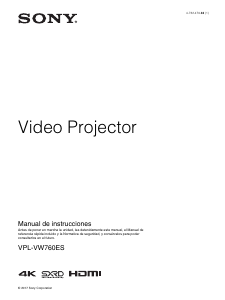 Manual de uso Sony VPL-VW760ES Proyector