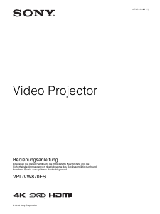 Bedienungsanleitung Sony VPL-VW870ES Projektor