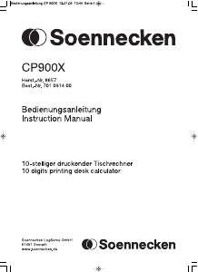 Manual Soennecken CP900X Calculator