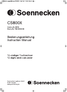 Manual Soennecken CS800X Calculator