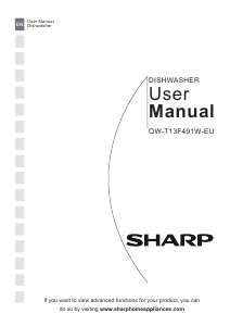 Manual Sharp QW-T13F491W-EU Dishwasher