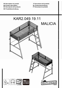 Εγχειρίδιο Vente-Unique Malicia Κρεβάτι σοφίτας