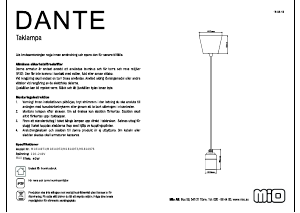 Handleiding Mio Dante Lamp