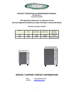 Manual SEM 2125PSP Paper Shredder