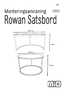 Brugsanvisning Mio Rowan Sofabord