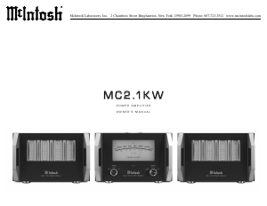 Manual McIntosh MC-2.1KW Amplifier