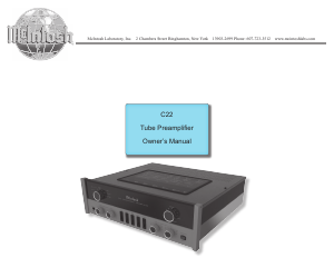 Handleiding McIntosh C22 Voorversterker