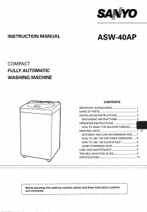Bruksanvisning Sanyo ASW-40AP Tvättmaskin
