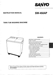 Bruksanvisning Sanyo SW-450AP Tvättmaskin