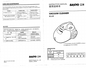 Bruksanvisning Sanyo SC-310 Dammsugare